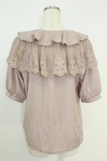画像2: axes femme / フリルレースブラウス M ピンク T-26-08-19-006-AX-BL-SA-ZT (2)