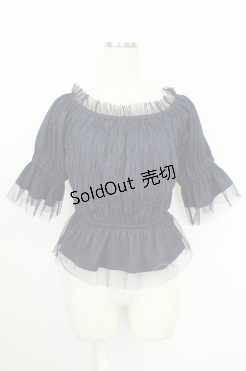 画像1: axes femme / バックリボンシャーリングプルオーバー  紺 T-26-08-19-011-AX-TO-SA-ZT327 (1)