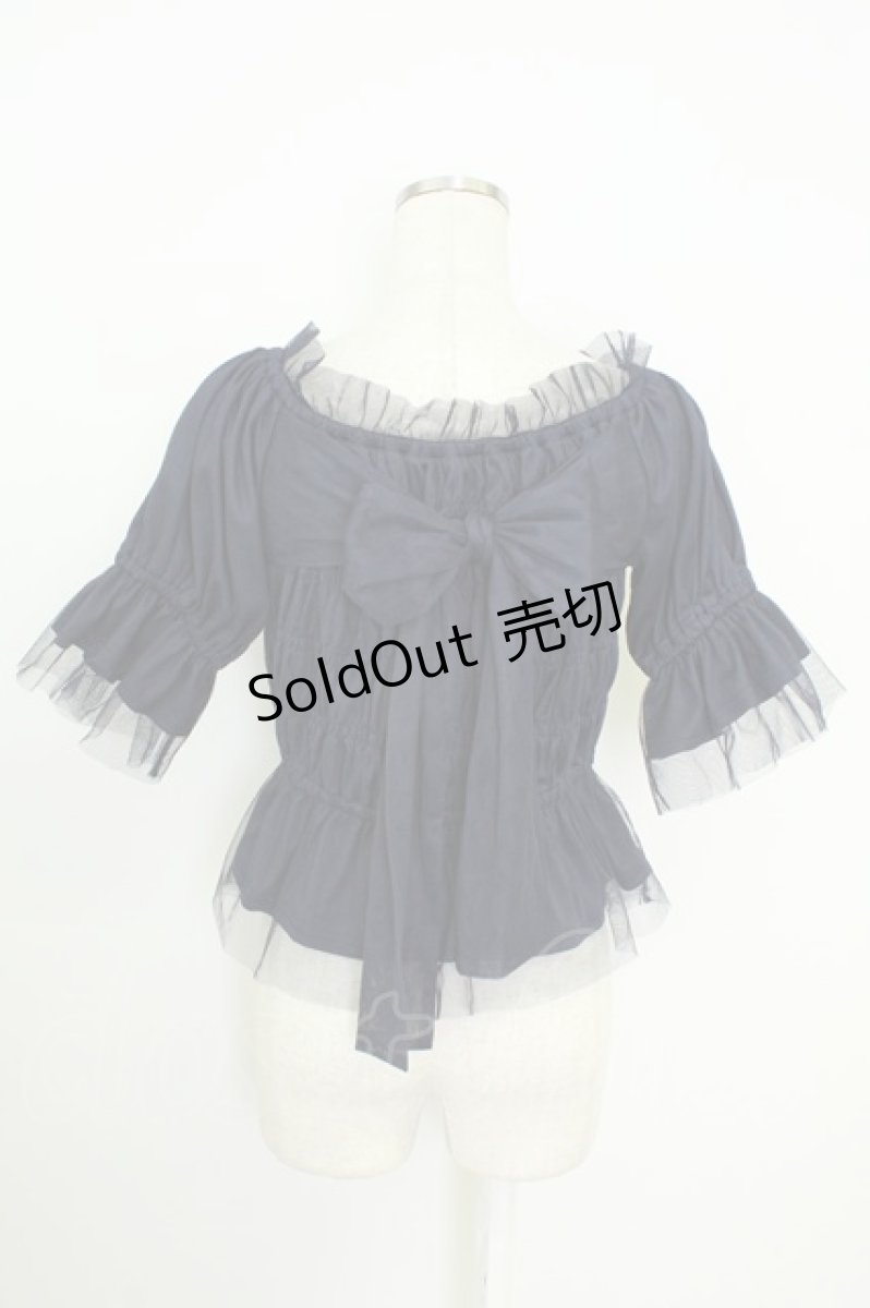 画像2: axes femme / バックリボンシャーリングプルオーバー  紺 T-26-08-19-011-AX-TO-SA-ZT327 (2)