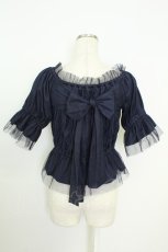 画像2: axes femme / バックリボンシャーリングプルオーバー  紺 T-26-08-19-011-AX-TO-SA-ZT (2)