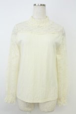 画像1: axes femme / レース切り替えテレコカットソー  アイボリー T-26-08-19-002-AX-TO-SA-ZT (1)