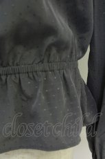 画像4: axes femme / ヨークタックドットブラウス M チャコール T-26-08-19-013-AX-BL-SA-ZT (4)
