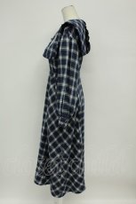 画像3: merry jenny / チューリップ刺繍checkワンピース F 青チェック T-26-08-20-027-LO-OP-SA-ZT (3)