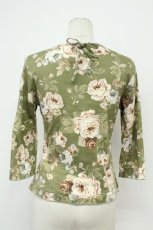 画像2: INGEBORG / 花柄ロゴ刺しゅう五分袖Tシャツ M グリーン T-26-08-20-041-LO-TS-SA-ZT (2)