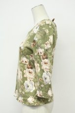 画像4: INGEBORG / 花柄ロゴ刺しゅう五分袖Tシャツ M グリーン T-26-08-20-041-LO-TS-SA-ZT (4)