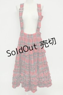 HEIHEI / 吊りリボンスカート 赤チェック T-26-08-20-048-LO-SK-SA