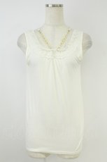 画像1: axes femme / ビーズレースタンクトップ  生成り T-26-08-23-001-AX-TO-SA-ZT (1)