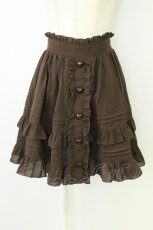 画像1: Secret Honey / フロントボタンチェック切替スカート  ブラウン T-26-08-23-029-CA-SK-SA-ZT (1)