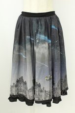 画像1: axes femme POETIQUE / シエルエトワール裾フリルスカート  黒Ｘ青 T-26-08-23-030-AX-SK-SA-ZT (1)