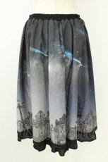 画像2: axes femme POETIQUE / シエルエトワール裾フリルスカート  黒Ｘ青 T-26-08-23-030-AX-SK-SA-ZT (2)