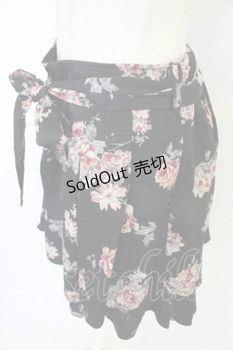 画像3: axes femme POETIQUE / ローズプリントキュロット  黒Ｘ赤Ｘ緑 T-26-08-23-047-AX-SK-SA-ZT778 (3)