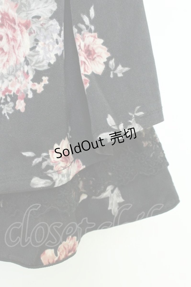 画像4: axes femme POETIQUE / ローズプリントキュロット  黒Ｘ赤Ｘ緑 T-26-08-23-047-AX-SK-SA-ZT778 (4)