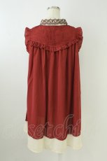 画像2: axes femme / 襟刺繍バイカラーチュニック F 赤 T-26-08-23-012-AX-OP-SA-ZT (2)