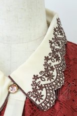 画像3: axes femme / 襟刺繍バイカラーチュニック F 赤 T-26-08-23-012-AX-OP-SA-ZT (3)