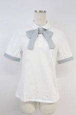 画像1: F i.n.t / キャンディストライプタイポロシャツ F オフホワイト T-26-08-29-003-CA-TO-SZ-ZT (1)