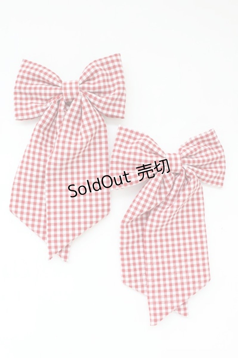 画像1: m petit by misako / AMチェック2Pクリップ  赤チェック T-26-08-29-036-LO-AC-SA-ZT773 (1)