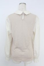 画像2: axes femme / シフォンスリーブフリルレースプルオーバー M ピンク×キナリ T-26-08-29-005-AX-TO-OW-ZT (2)
