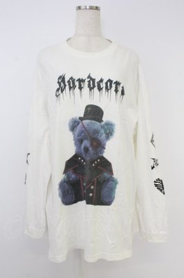 Preview of Hard core Bear 袖プリントロングT  白