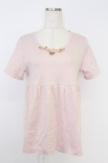 画像1: PINK HOUSE / バラモチーフ付きカットソーチュニック  ピンク T-26-08-29-007-LO-TO-SA-ZT (1)
