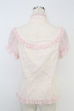 画像2: PEACE NOW / シフォンフリル半袖ブラウス  ピンク T-26-08-29-008-PU-BL-SA-ZT (2)