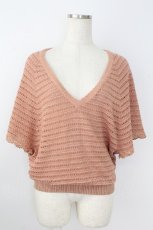 画像1: axes femme / ラメ入透かしニットトップス M オレンジ T-26-08-29-010-AX-TO-SZ-ZT (1)