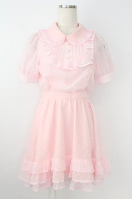 Preview of ドットシフォンワンピース  ピンク