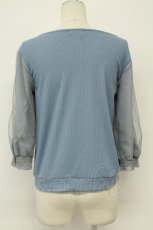 画像2: axes femme / フラワーブーケ刺繍プルオーバー  青 T-26-08-31-026-AX-TO-SA-ZT (2)