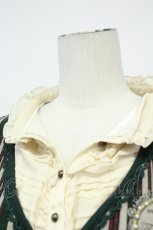 画像5: axes femme / ストライプカーデ重ねブラウス風トップス  緑ＸグレーＸアイボリー T-26-08-31-027-AX-TO-SA-ZT (5)