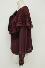 画像3: axes femme / ケープ×リボンタイブラウス  ワイン T-26-08-31-030-AX-BL-SA-ZT (3)