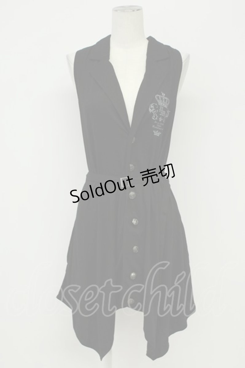 画像1: PUTUMAYO / 刺繍ロングベスト  黒 T-26-08-31-005-PT-TO-SA-ZT (1)