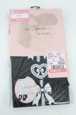 画像1: m petit by misako / ECAMタイツハートリボン M-L 中黒 T-26-08-31-047-LO-AC-SA-ZT (1)