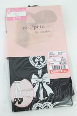 画像1: m petit by misako / ECAMタイツハートリボン M-L 中黒 T-26-08-31-050-LO-AC-SA-ZT (1)