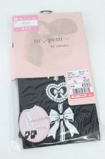 画像1: m petit by misako / ECAMタイツハートリボン M-L 中黒 T-26-08-31-051-LO-AC-SA-ZT (1)