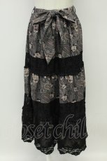 画像1: axes femme / ペイズリー×花柄ロングスカート  ピンクＸ黒 T-26-08-31-006-AX-SK-SA-ZT (1)