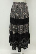 画像2: axes femme / ペイズリー×花柄ロングスカート  ピンクＸ黒 T-26-08-31-006-AX-SK-SA-ZT (2)