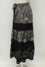 画像3: axes femme / ペイズリー×花柄ロングスカート  ピンクＸ黒 T-26-08-31-006-AX-SK-SA-ZT (3)