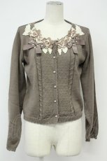 画像1: axes femme / お花リボンレースカーデイガン  ブラウン T-26-08-31-012-AX-TO-SA-ZT (1)