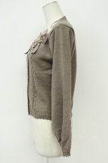 画像3: axes femme / お花リボンレースカーデイガン  ブラウン T-26-08-31-012-AX-TO-SA-ZT (3)