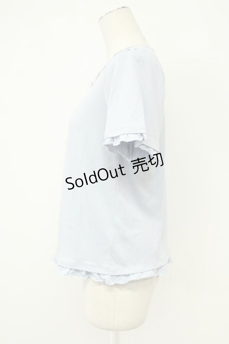 画像3: axes femme / CATカメオプリント半袖カットソー  サックスＸグレー T-26-08-31-013-AX-TO-SA-ZT (3)