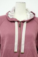 画像4: axes femme / 袖花刺繍半袖ショートパーカー  濃ピンク T-26-08-31-018-AX-TO-SA-ZT (4)