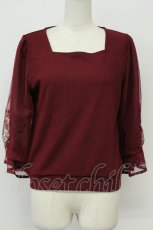 画像1: axes femme / コスモス刺繍ボリューム袖プルオーバー  ボルドー T-26-08-31-019-AX-TO-SA-ZT (1)