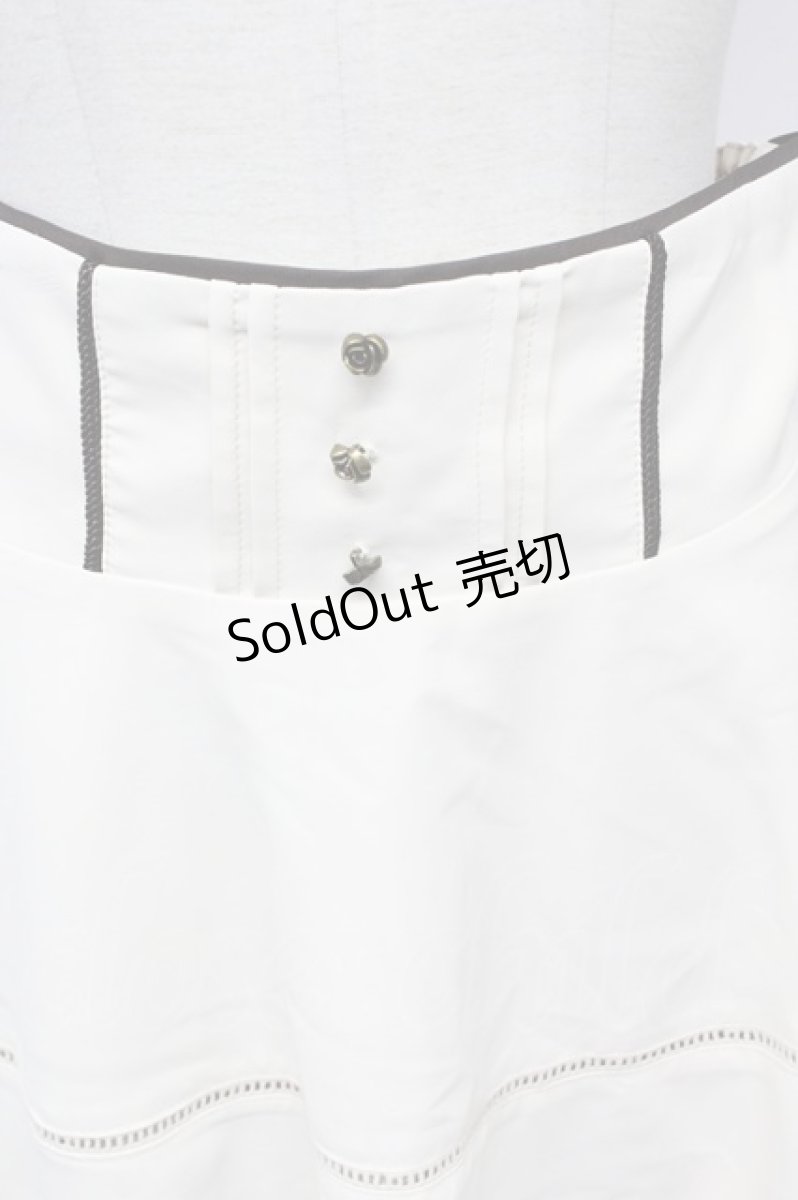 画像4: axes femme / 裾レースハイウエストスカート  アイボリーＸブラウン T-26-09-08-032-AX-TO-SA-ZT (4)