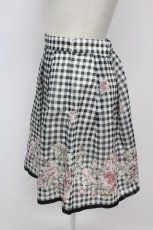 画像3: L`EST ROSE / 薔薇ブーケギンガムチェックスカート  黒Ｘ白チェック T-26-09-08-033-LO-SK-SA-ZT (3)