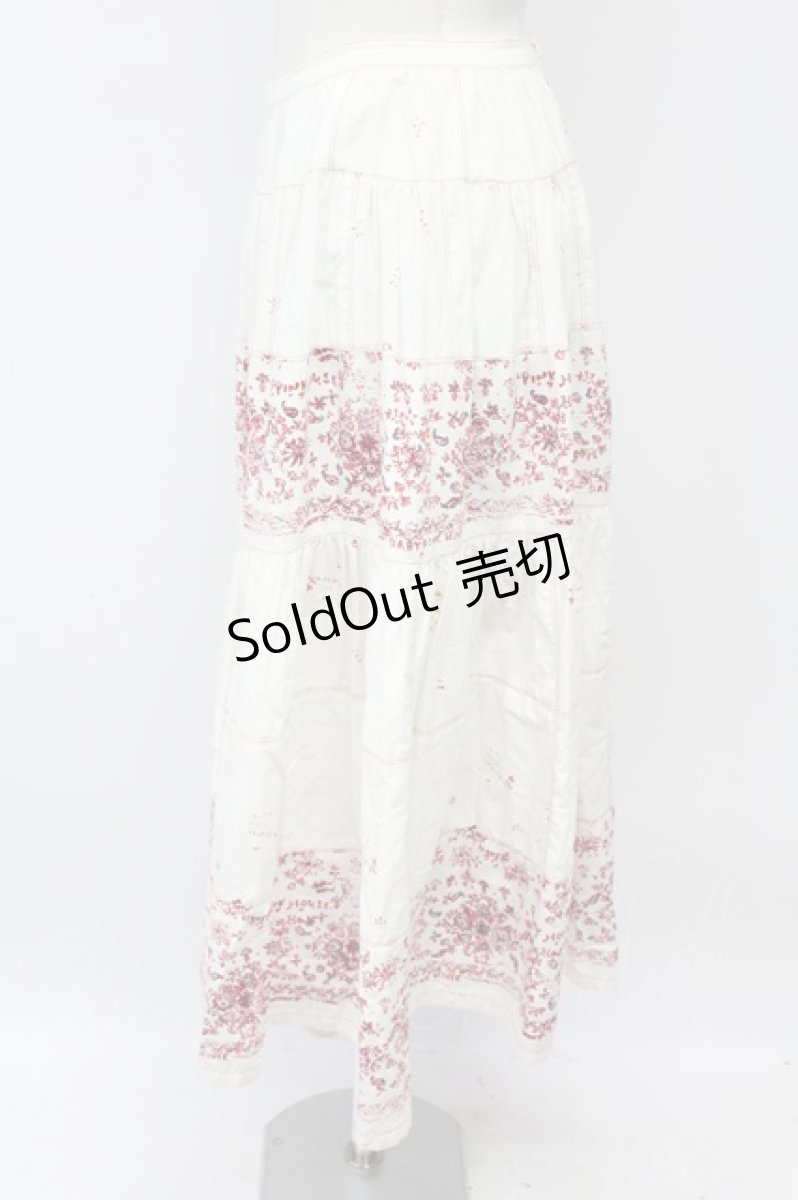 画像3: PINK HOUSE / ペイズリーレースプリントスカート  白Ｘ赤Ｘ紺 T-26-09-08-009-LO-SK-SA-ZT (3)