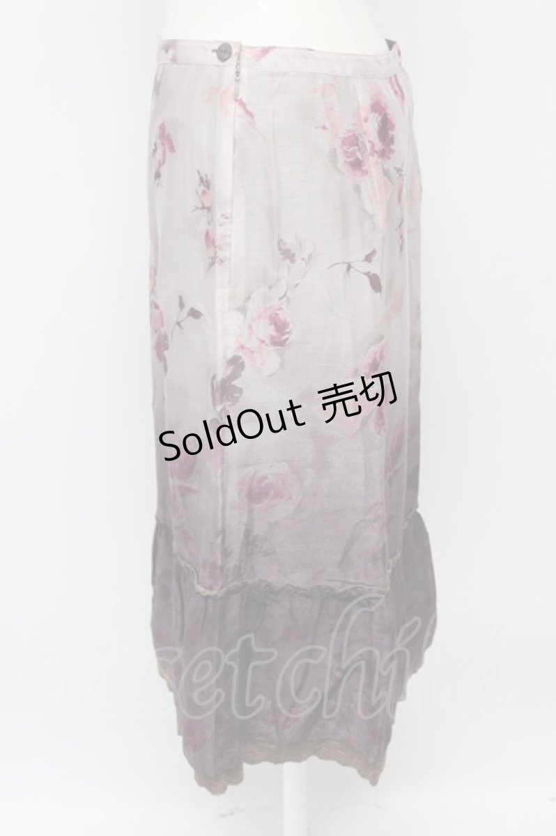 画像3: INGEBORG / 水彩薔薇柄スカート  ピンクＸブラウン T-26-09-08-014-LO-SK-SA-ZT (3)