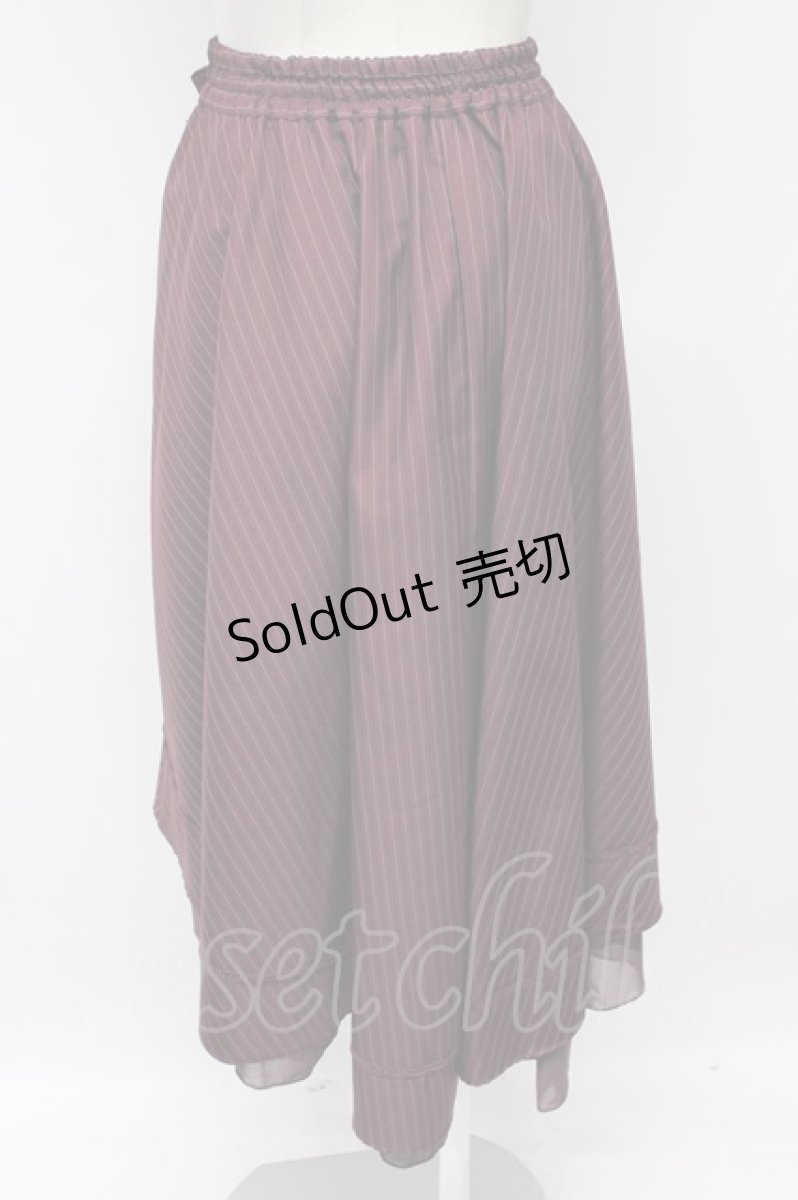 画像2: axes femme / ベルト付フィッシュテールスカート  ボルドー T-26-09-08-018-AX-SK-SA-ZT522 (2)