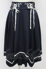画像1: axes femme / ブーケ刺繍イレヘムスカート F ネイビー T-26-09-08-020-AX-SK-TE-ZT (1)