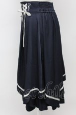 画像3: axes femme / ブーケ刺繍イレヘムスカート F ネイビー T-26-09-08-020-AX-SK-TE-ZT (3)