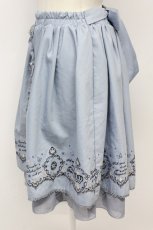 画像3: axes femme / メルヘンカラー刺繍入りスカート  サックス T-26-09-08-025-AX-SK-SA-ZT (3)