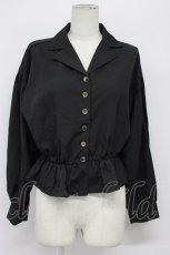 画像1: axes femme NOSTALGIE / ペプラムシャツブラウス F 黒 T-26-09-12-014-AX-BL-SZ-ZT (1)